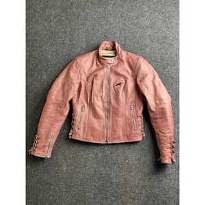 Womens Rare Leather Jacket Alpinestars Stella Corset Pink 2005, Size L